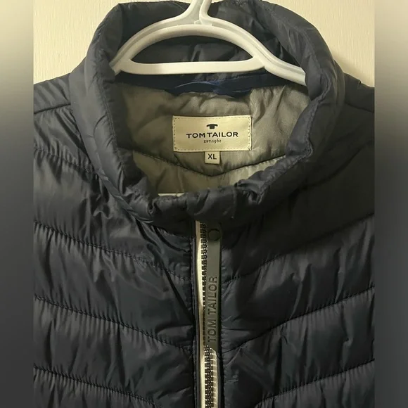 Lightweight Puffer Vest Tom Tailor Navy Blue Full Zip Men’s L/XL - Picture 2 of 14